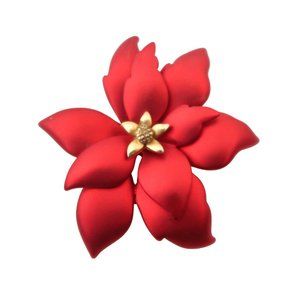 Vtg JONA Christmas Poinsetta flower brooch pin